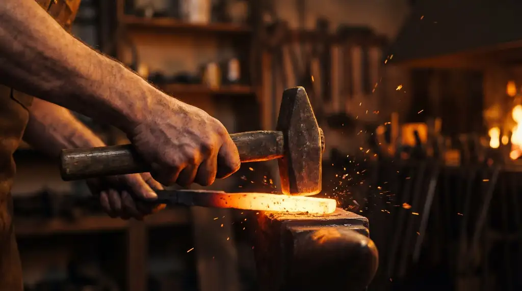 Hands crafting with intention in warm light